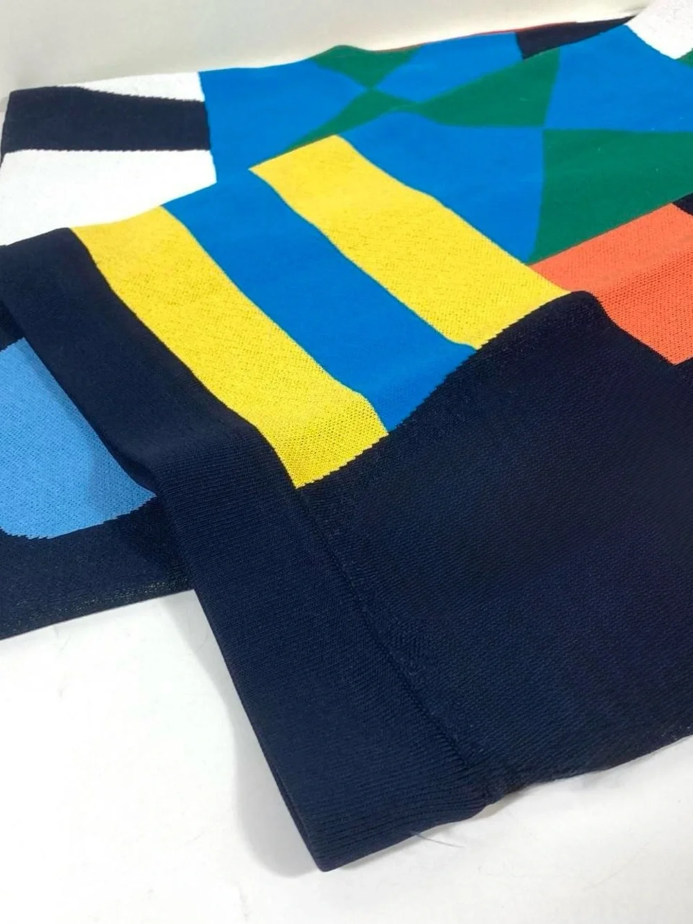 Staud Karina Knit Midi Skirt Sails Up Medium NEW Geometric Colorblock